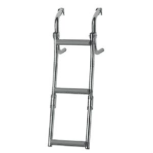Foldable Ladder for Narrow Transom, 2+1 Steps,Inox 316 (click for enlarged image)